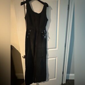 NWT - Fashion Nova Black Button-Detail Jumpsuit